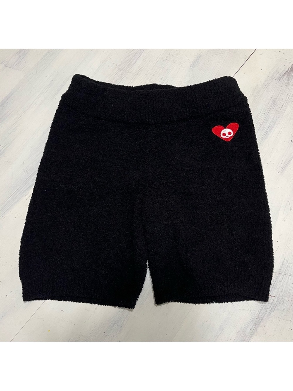 Hot Topic Skelanimals Black Fuzzy Lounge Shorts